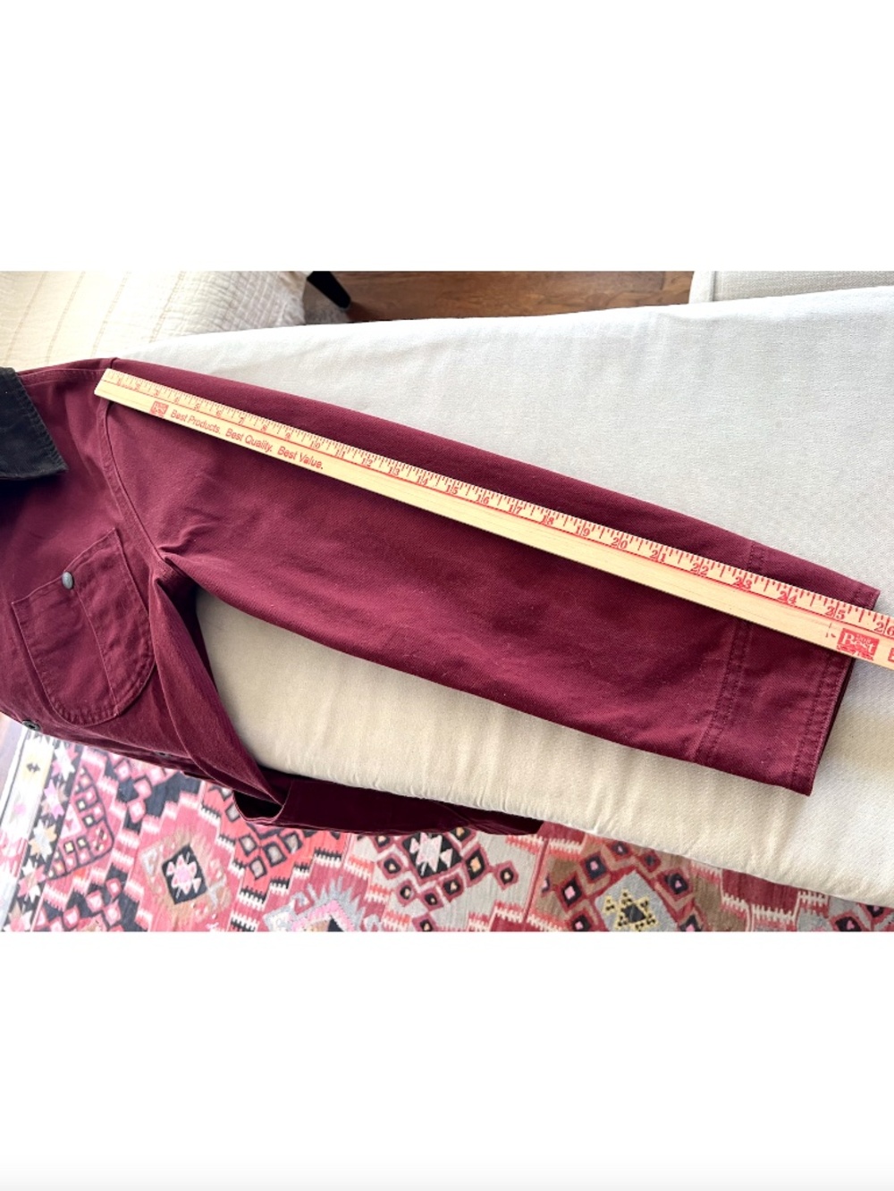 J. CREW WALLACE & BARNES Lightweight Twill Chore Jacket in Burgundy - S - Picture 9 of 9